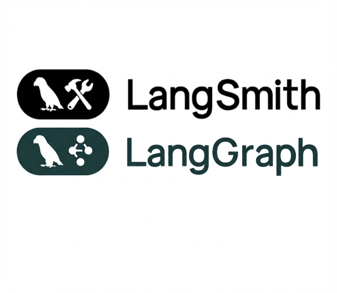 LangSmith と LangGraph のロゴ