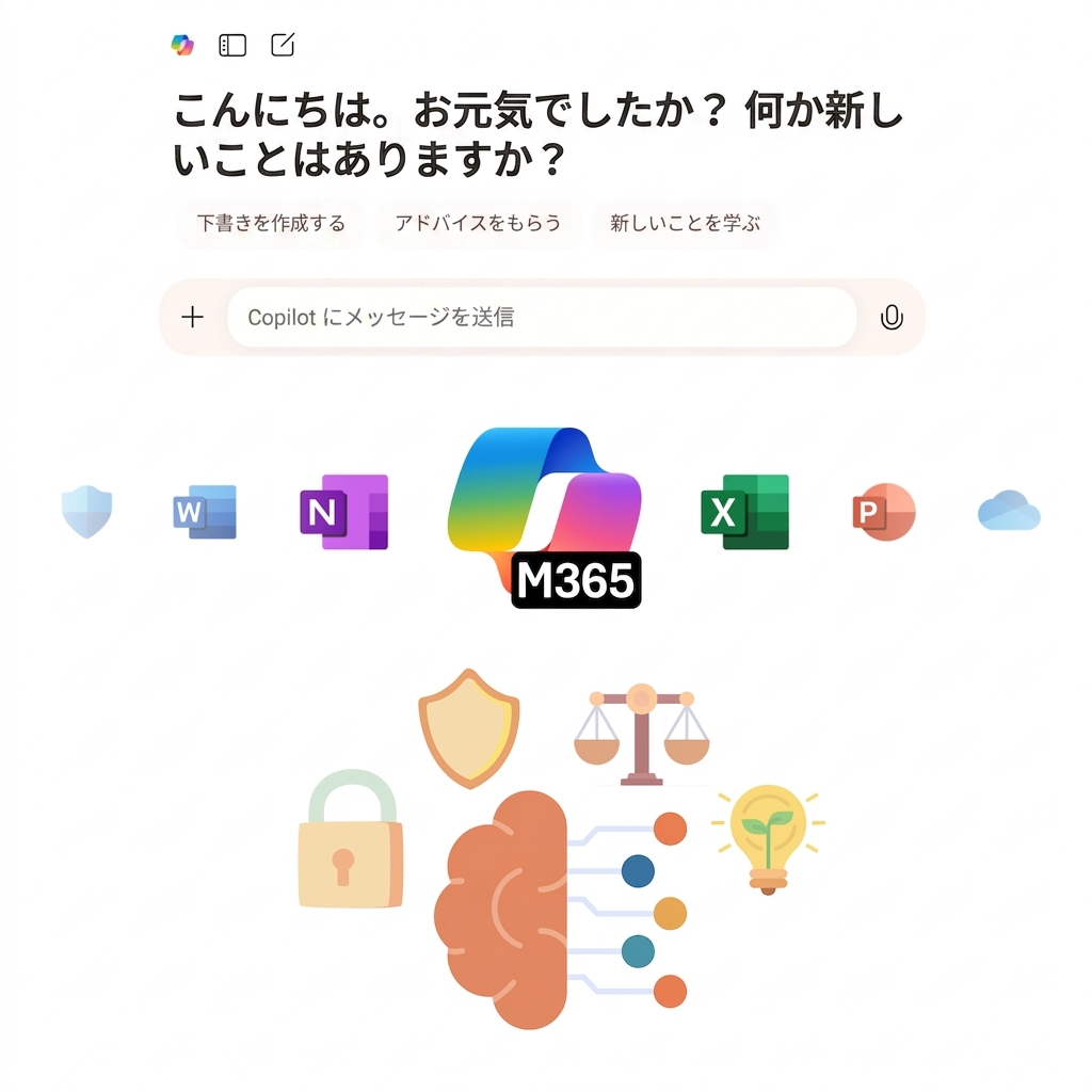 Copilot チャットと Copilot 365 のアイコン、および責任ある AI のアイコン表現