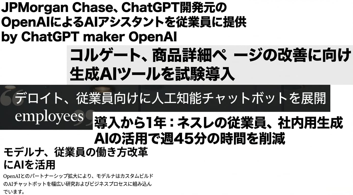 GPTモデルを開発・採用する企業のニュース見出し