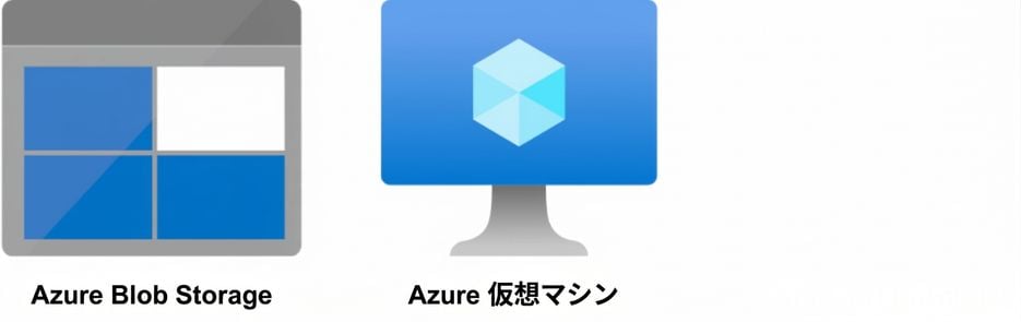 Azure Blob StorageとAzure Virtual Machines のロゴ.png