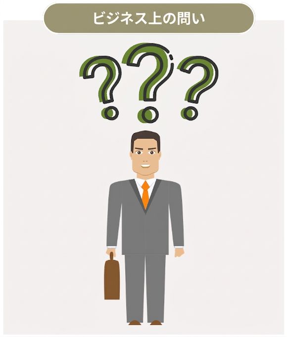 A business man asking questions