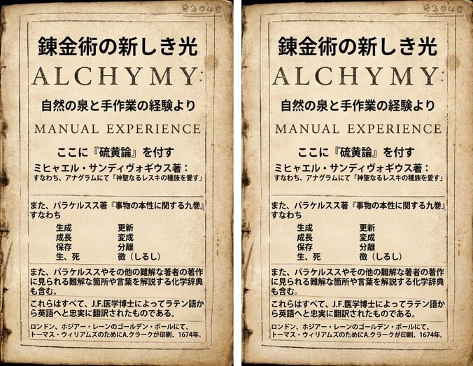 錬金術の写本と、魔法のランプから現れる精霊の画像
