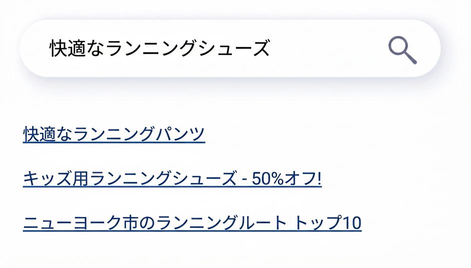 A traditional search engine showing irrelevant results.