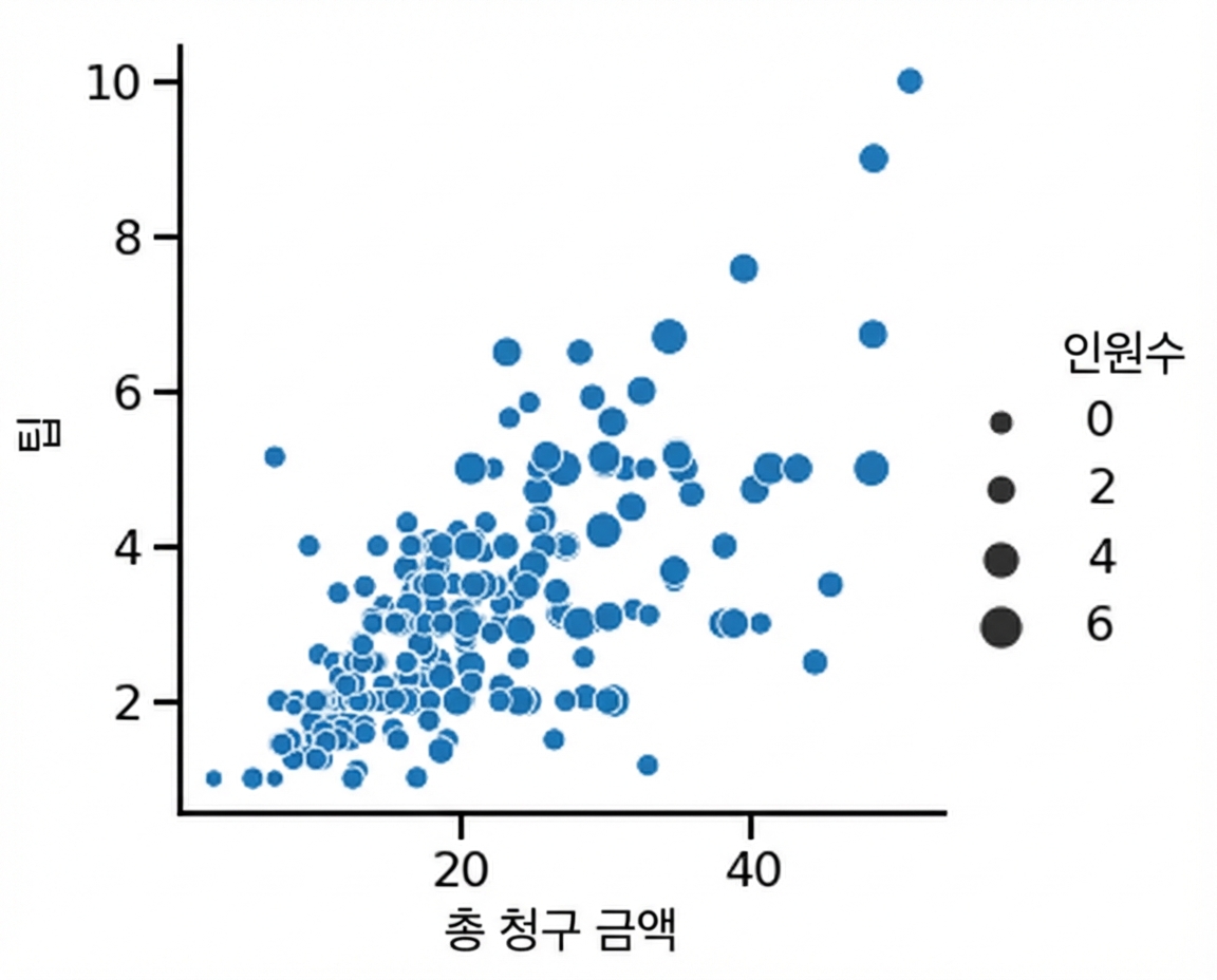 포인트 크기가 다른 산점도