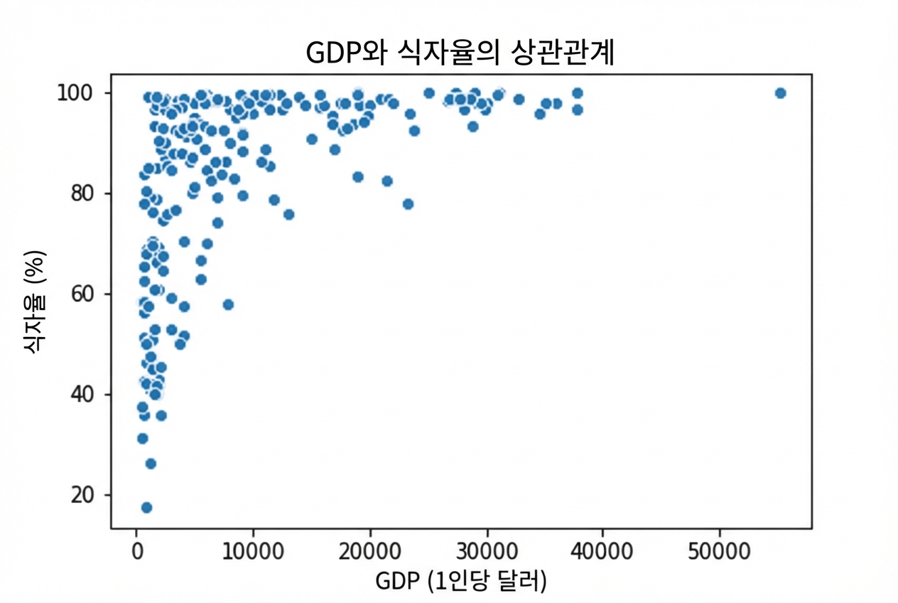 GDP와 문해율 산점도
