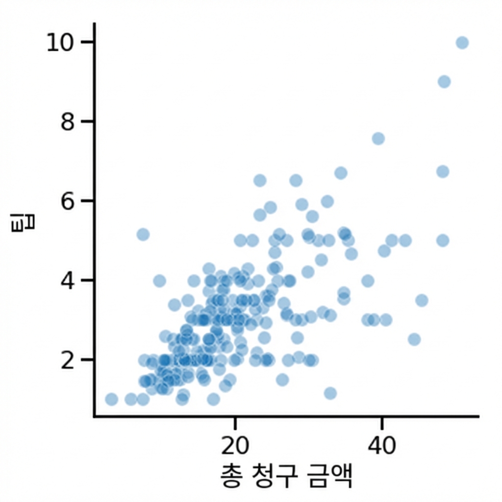 더 투명한 포인트가 있는 산점도