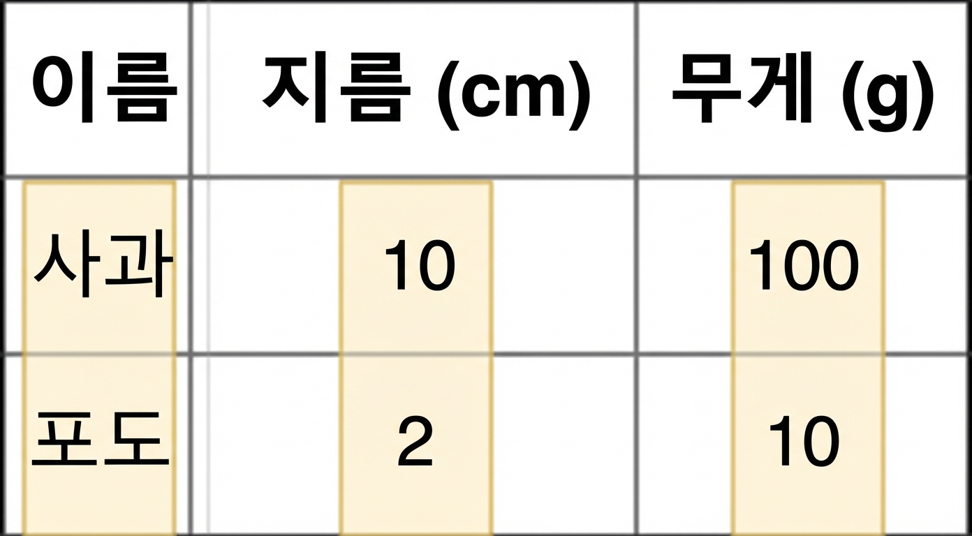 컬럼 지향 저장 예시