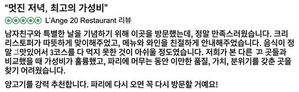 리뷰 데이터의 예시