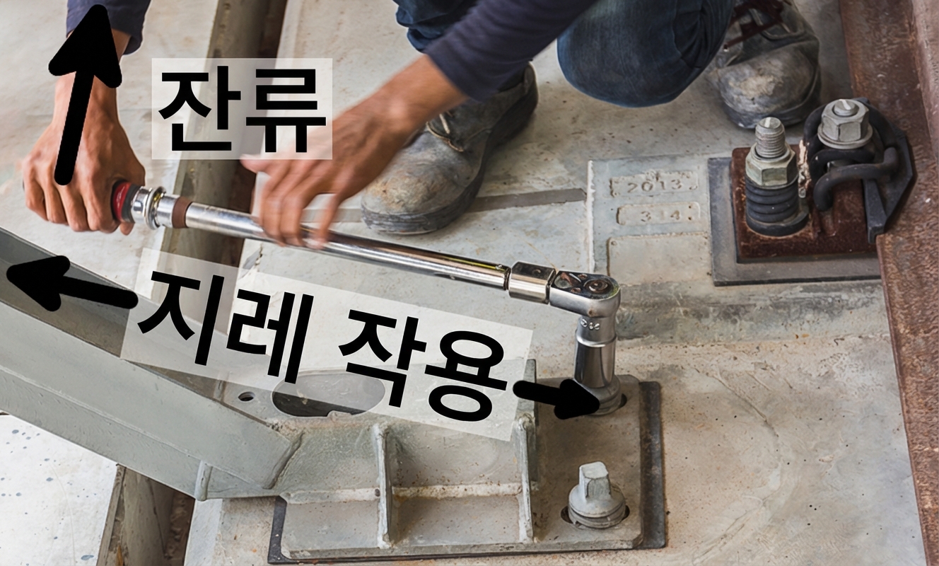렌치를 돌리는 사람