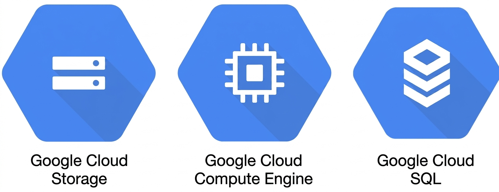 Google Cloud 서비스용 로고 3개