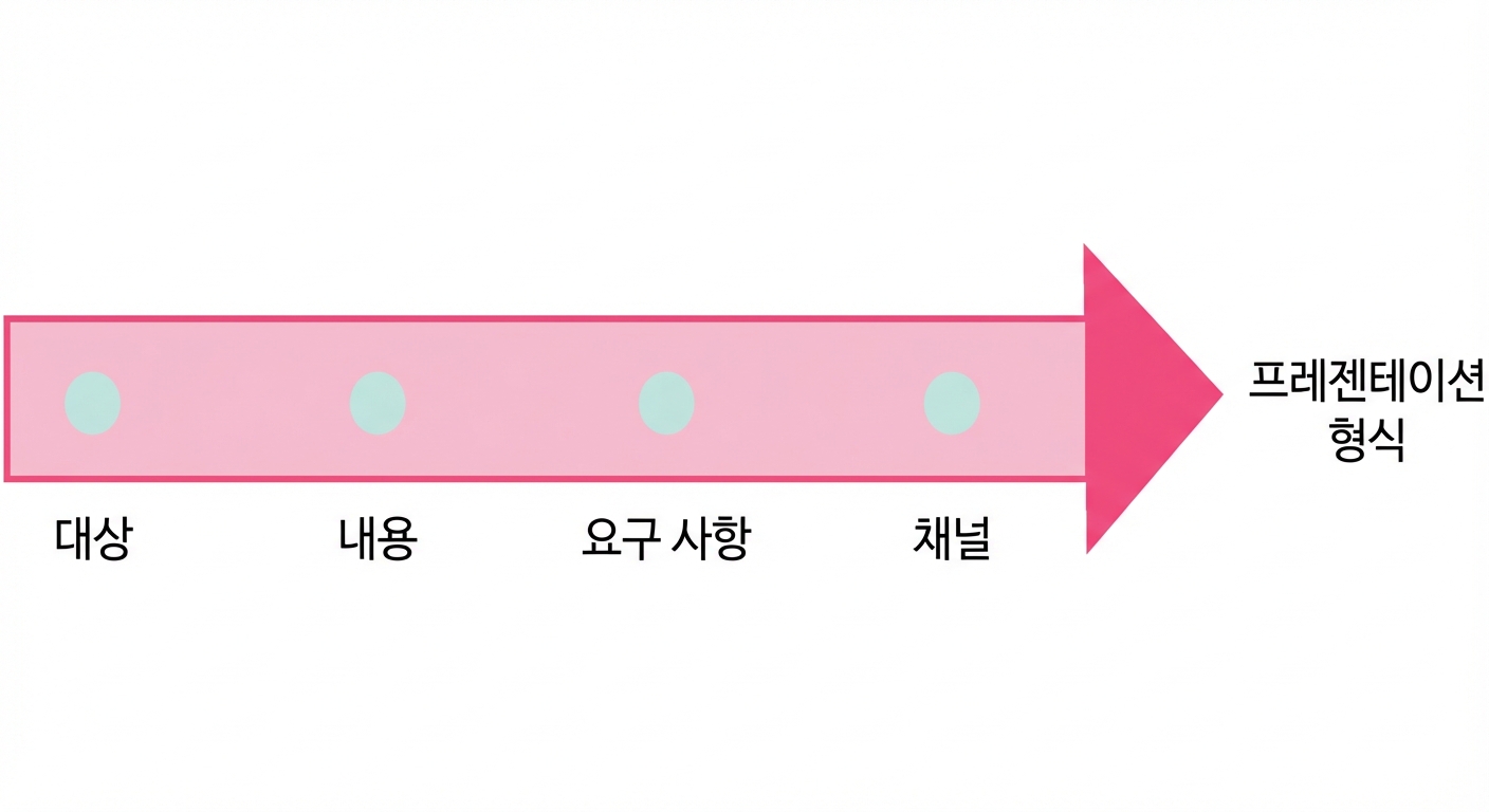 발표 형식이라는 단어를 가리키는 화살표