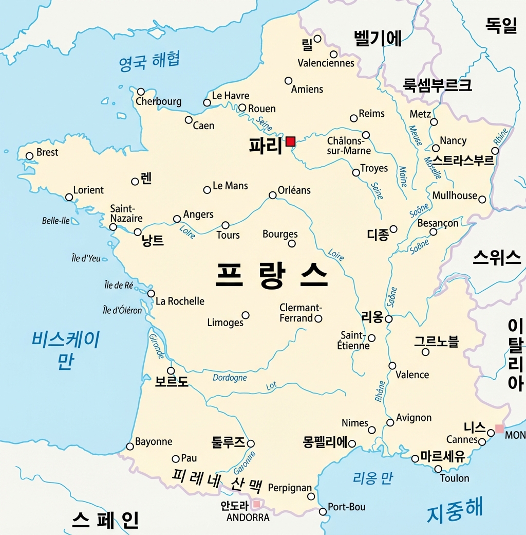 프랑스 지도.