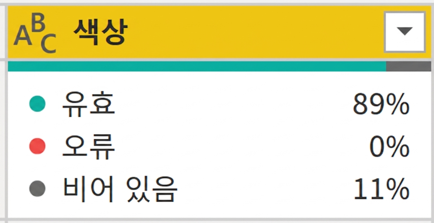 열 품질 기능의 출력 화면을 보여주는 스크린샷.