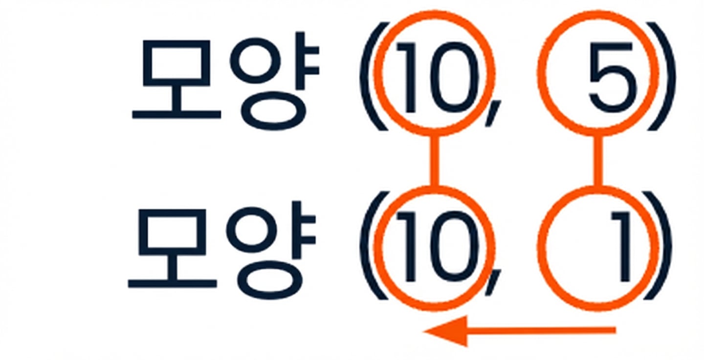 shape (10, 5)와 (10, 1) 배열에 호환성 규칙을 적용하는 그래픽