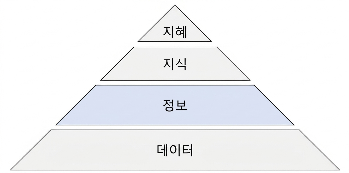 diagram of the DIKW pyramid with information step highlighted