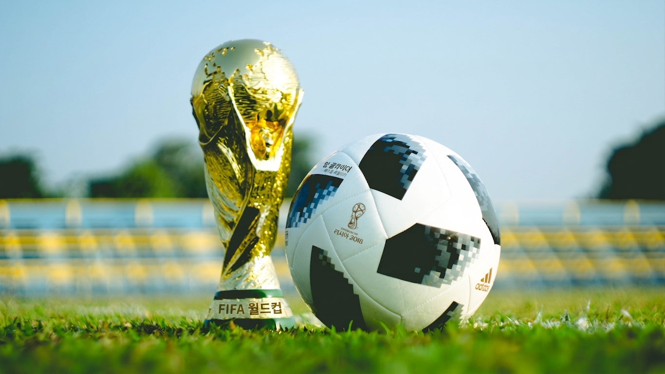 World Cup trophy and ball