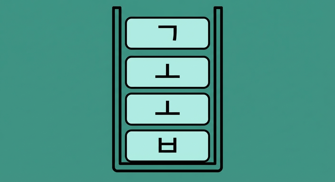 스택 상단에 새 요소가 추가된 스택.
