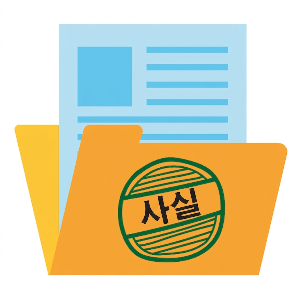Data file illustration with a fact stamp