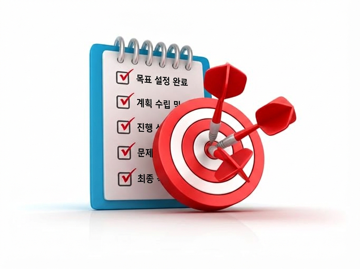 다트판 옆 체크리스트 이미지