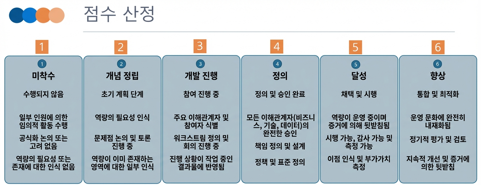 DCAM 채점 기준 그래픽