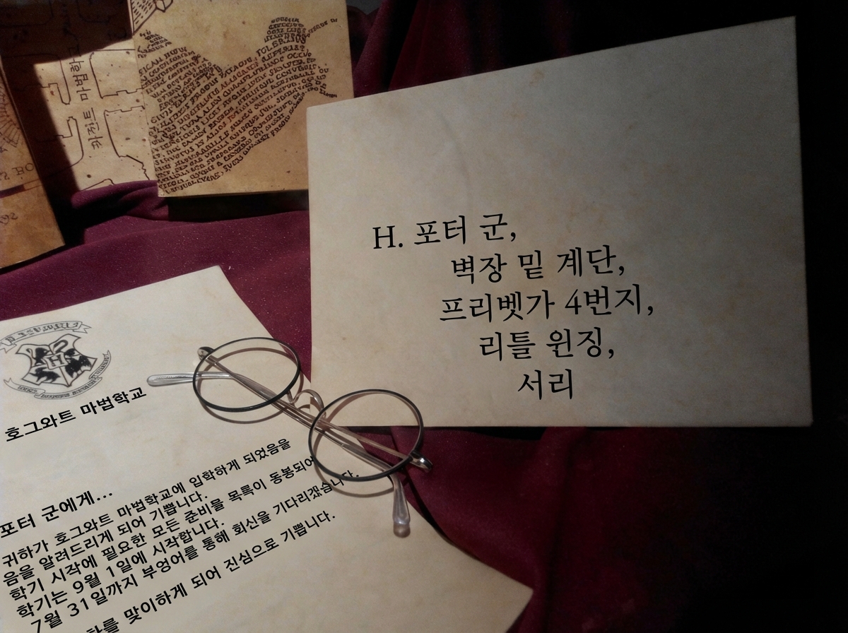 해리 포터의 주소가 적힌 봉투