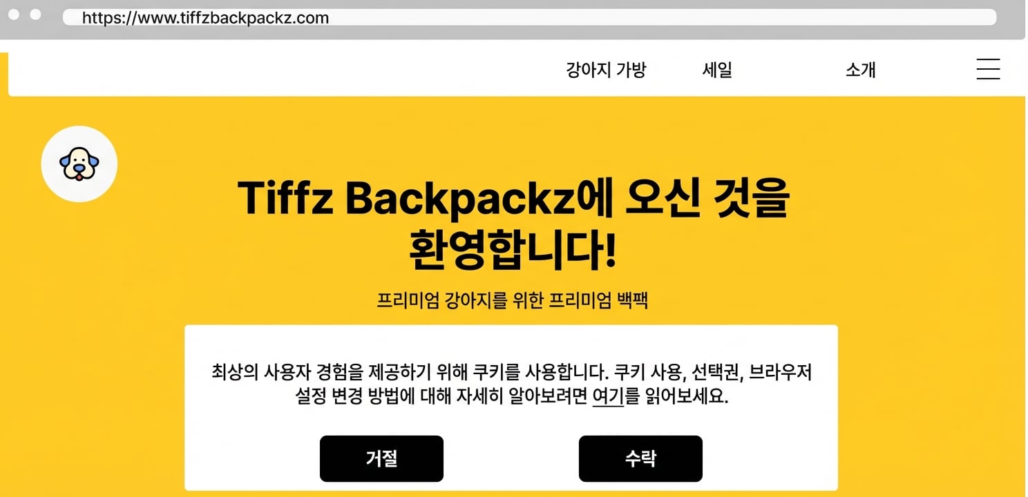 티프스 백팩스 웹페이지
