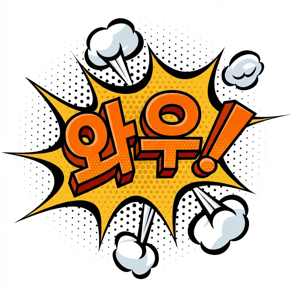 감탄하는 만화 속 구름