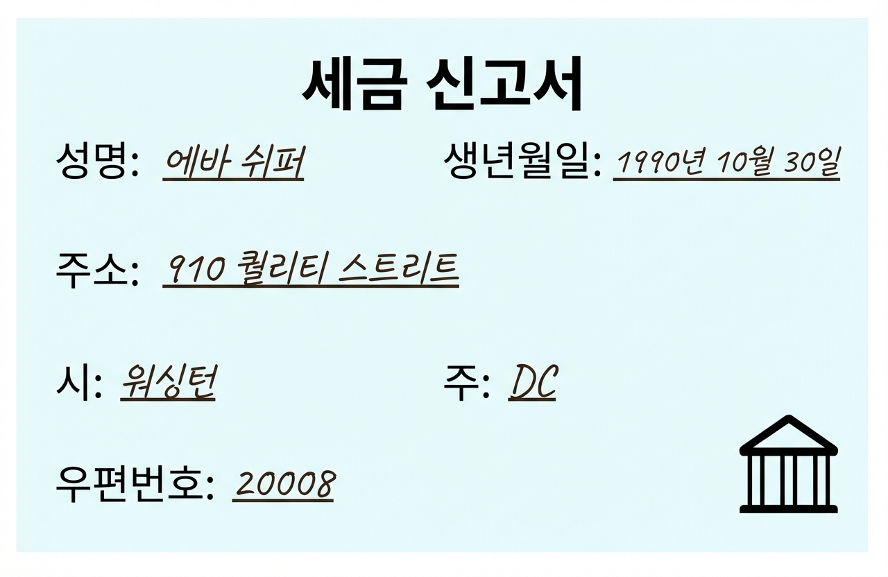 정확성 비교에 사용되는 세금 신고서