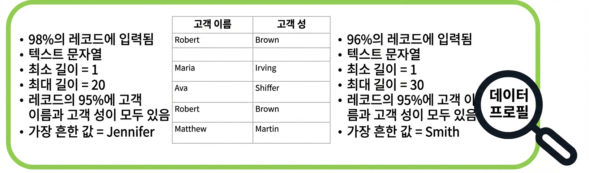 데이터 프로파일 예시