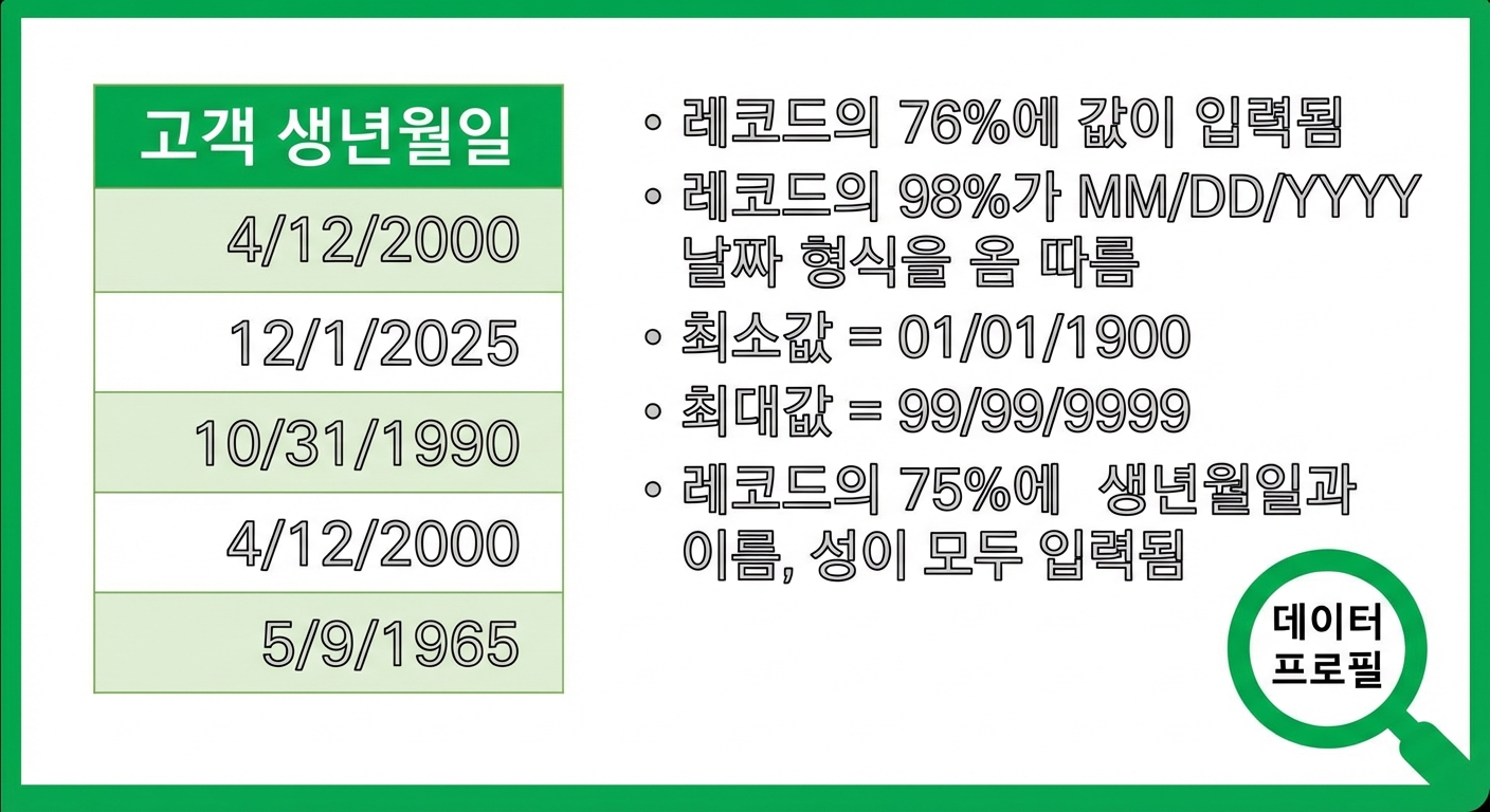 데이터 프로파일 예시
