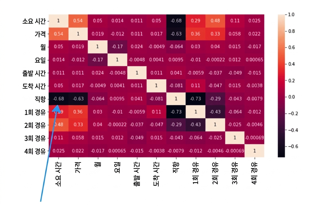 Heatmap with correlation coefficient scores for each number of stops