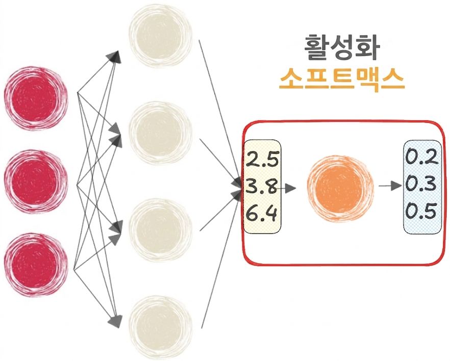 소프트맥스가 있는 신경망