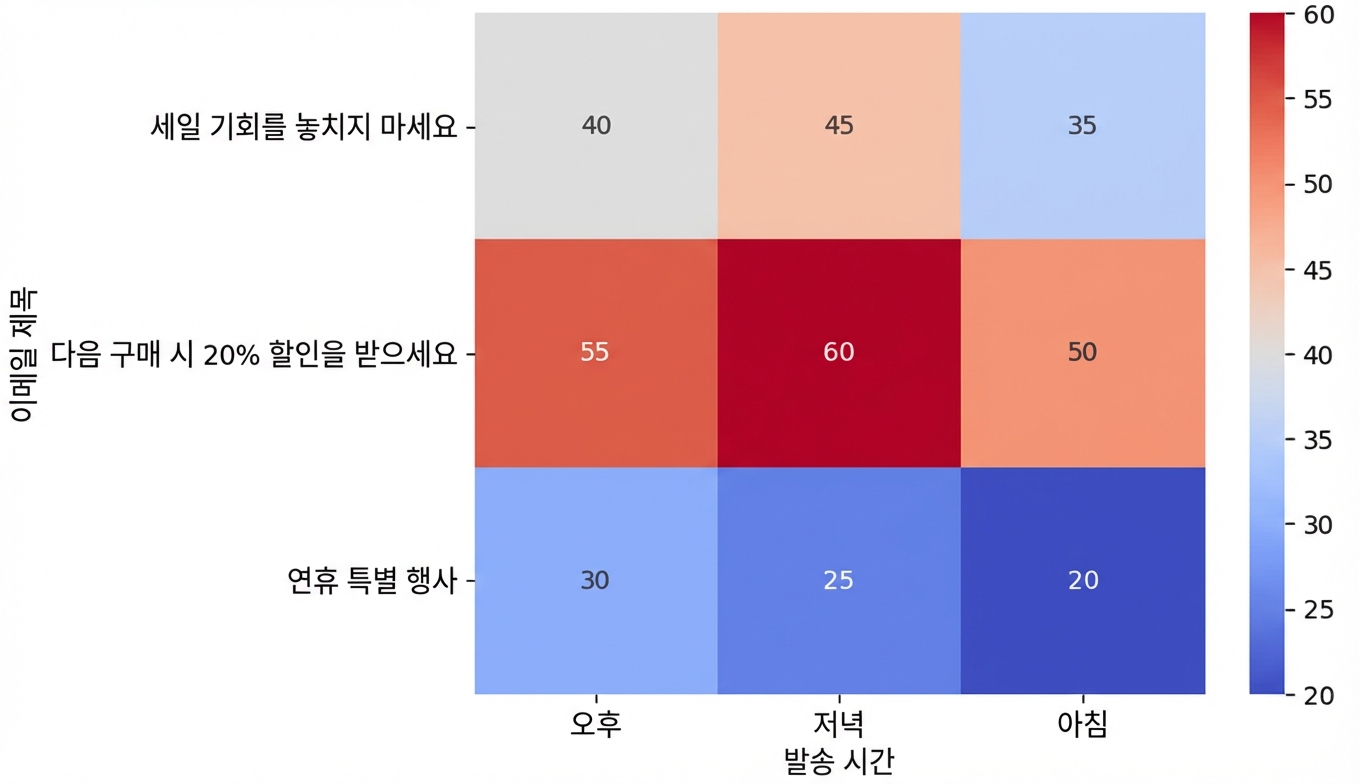 오픈율 비교 히트맵