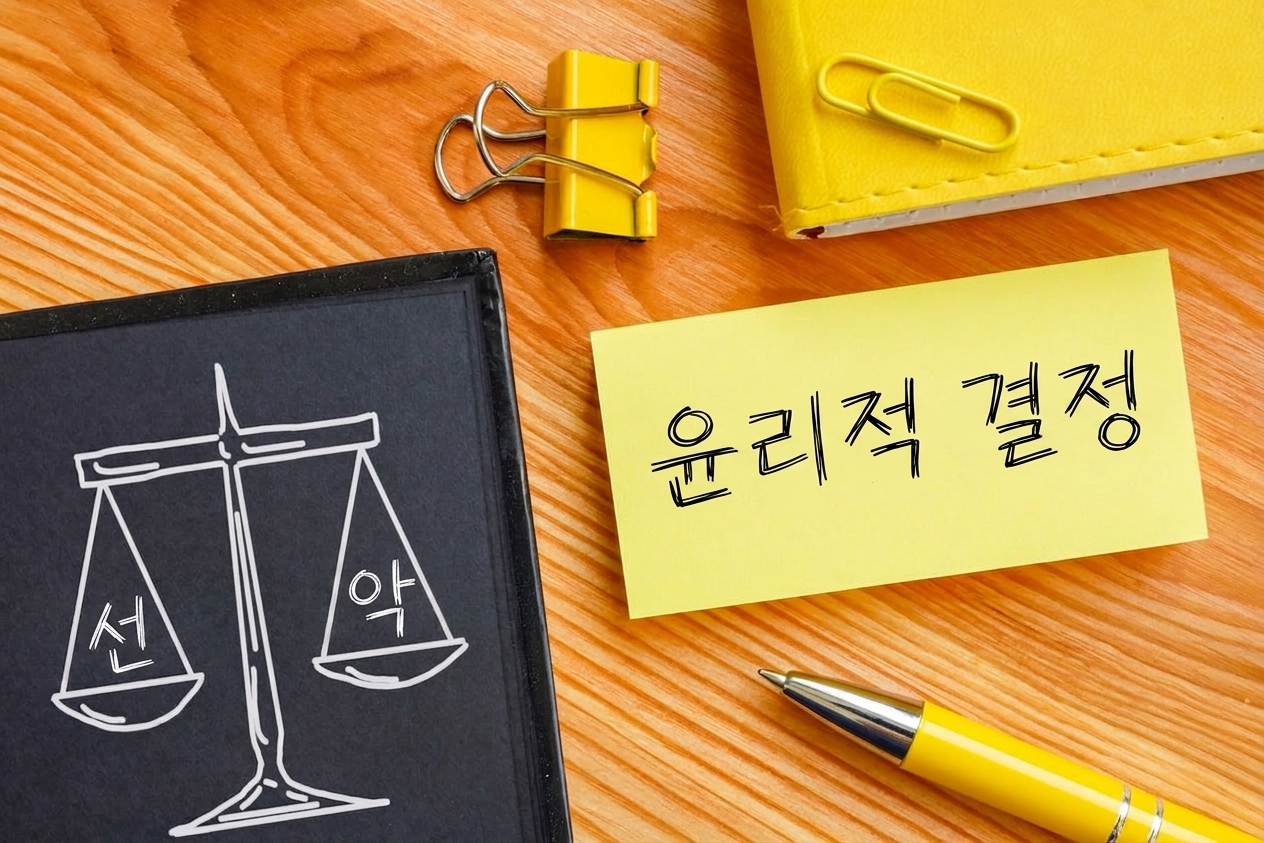 윤리적 결정을 내릴 때 장단점을 저울질하기.