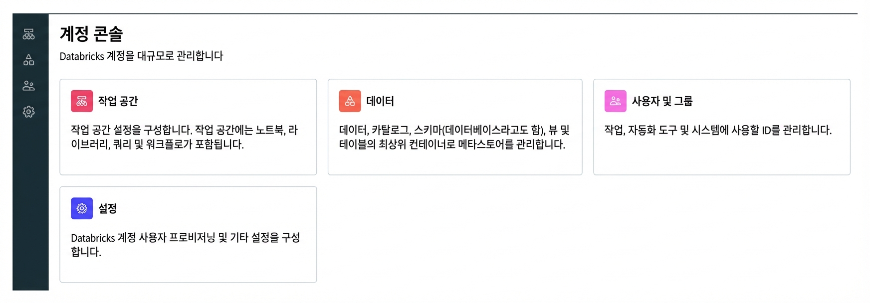 Account console screenshot