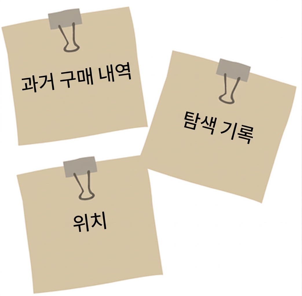 AI 영업 모델의 요소를 보여주는 스티키 노트.