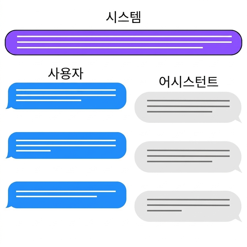 채팅 상호작용의 세 가지 역할: system, user, assistant.