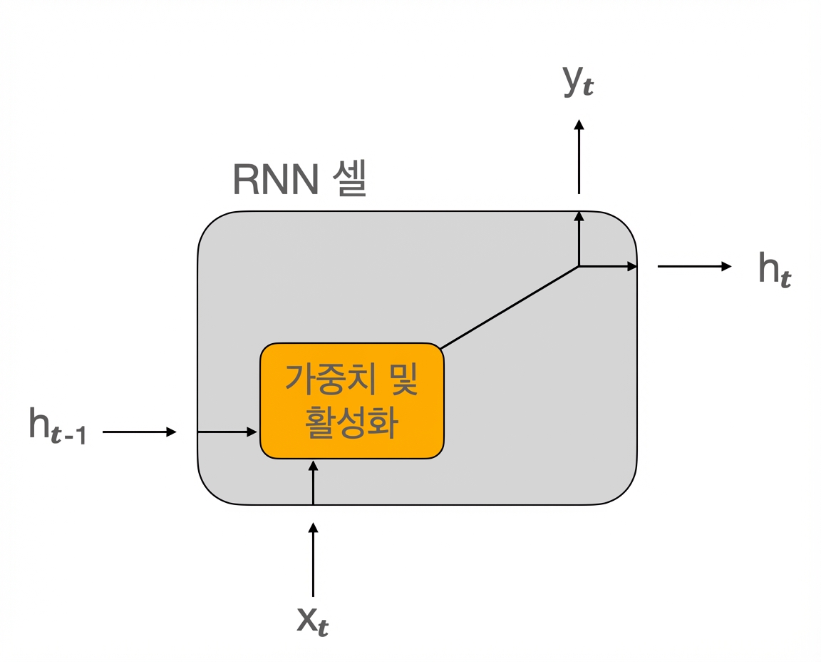 RNN 셀의 도식.