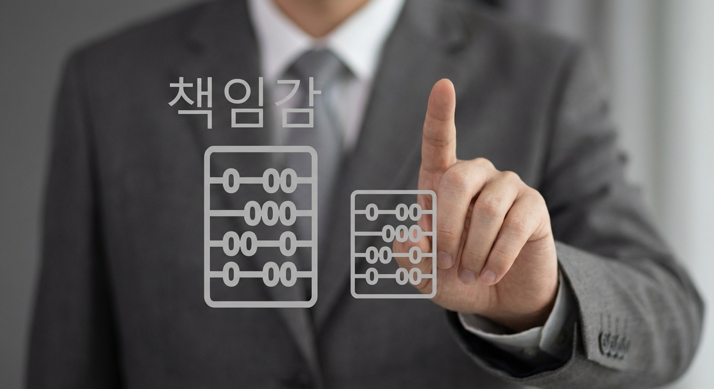 "책임감"이라는 단어가 적힌 주판.