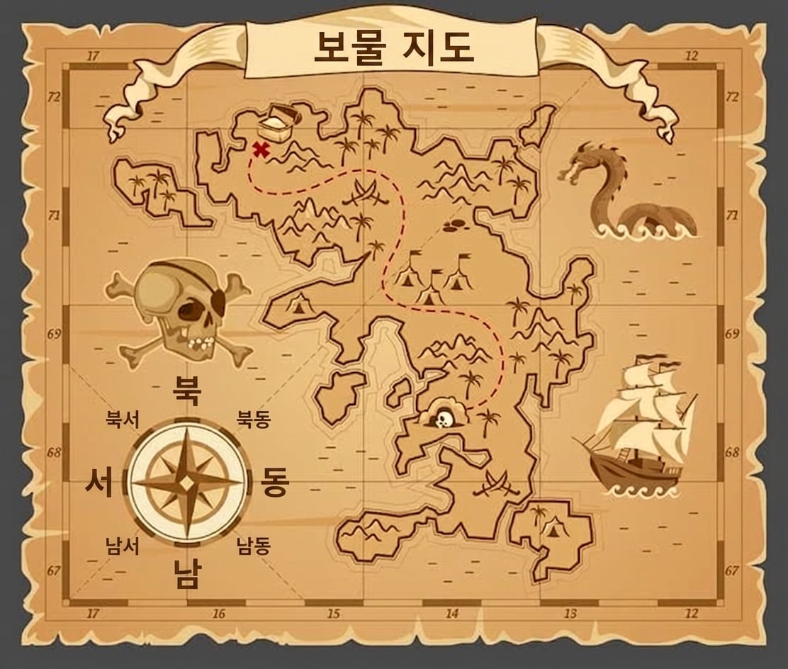 보물 지도를 나타내는 이미지