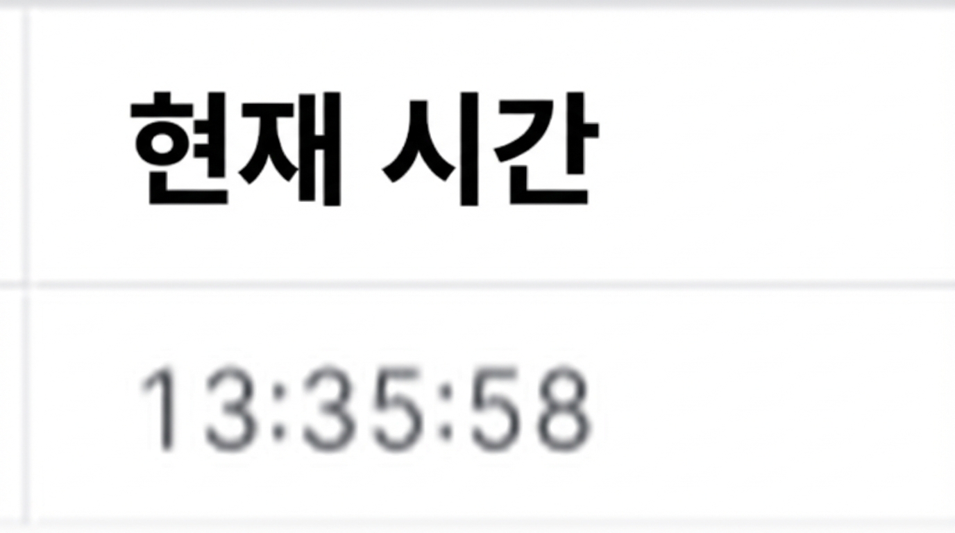 현재 시간 결과