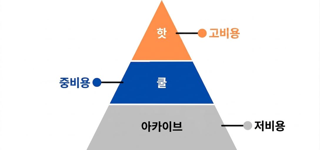모든 계층이 표시된 피라미드 이미지