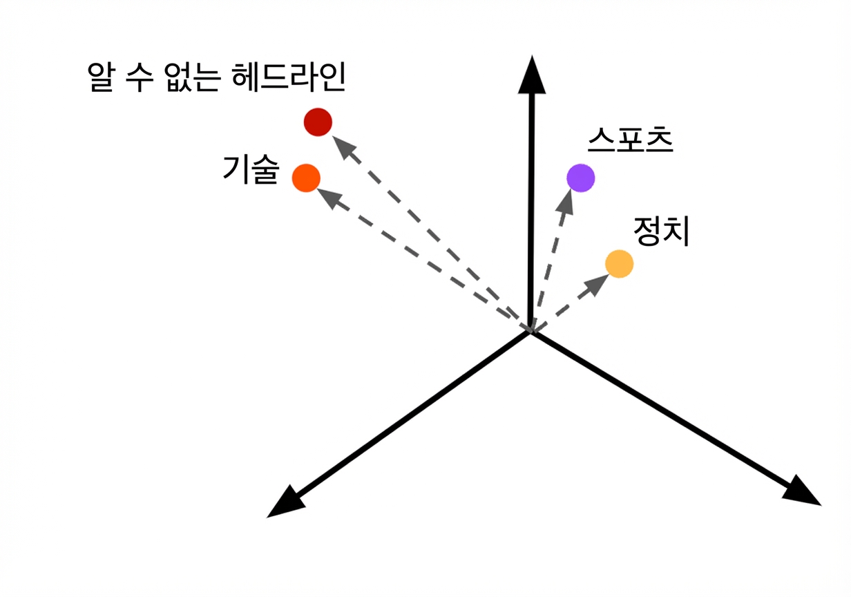 분류를 위해 임베딩으로 표시된 미지의 뉴스 헤드라인.