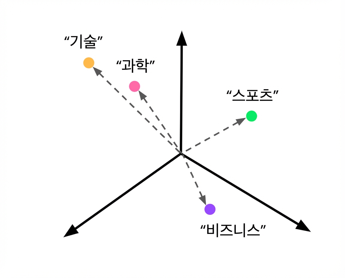 벡터 공간에 임베딩된 클래스 설명.