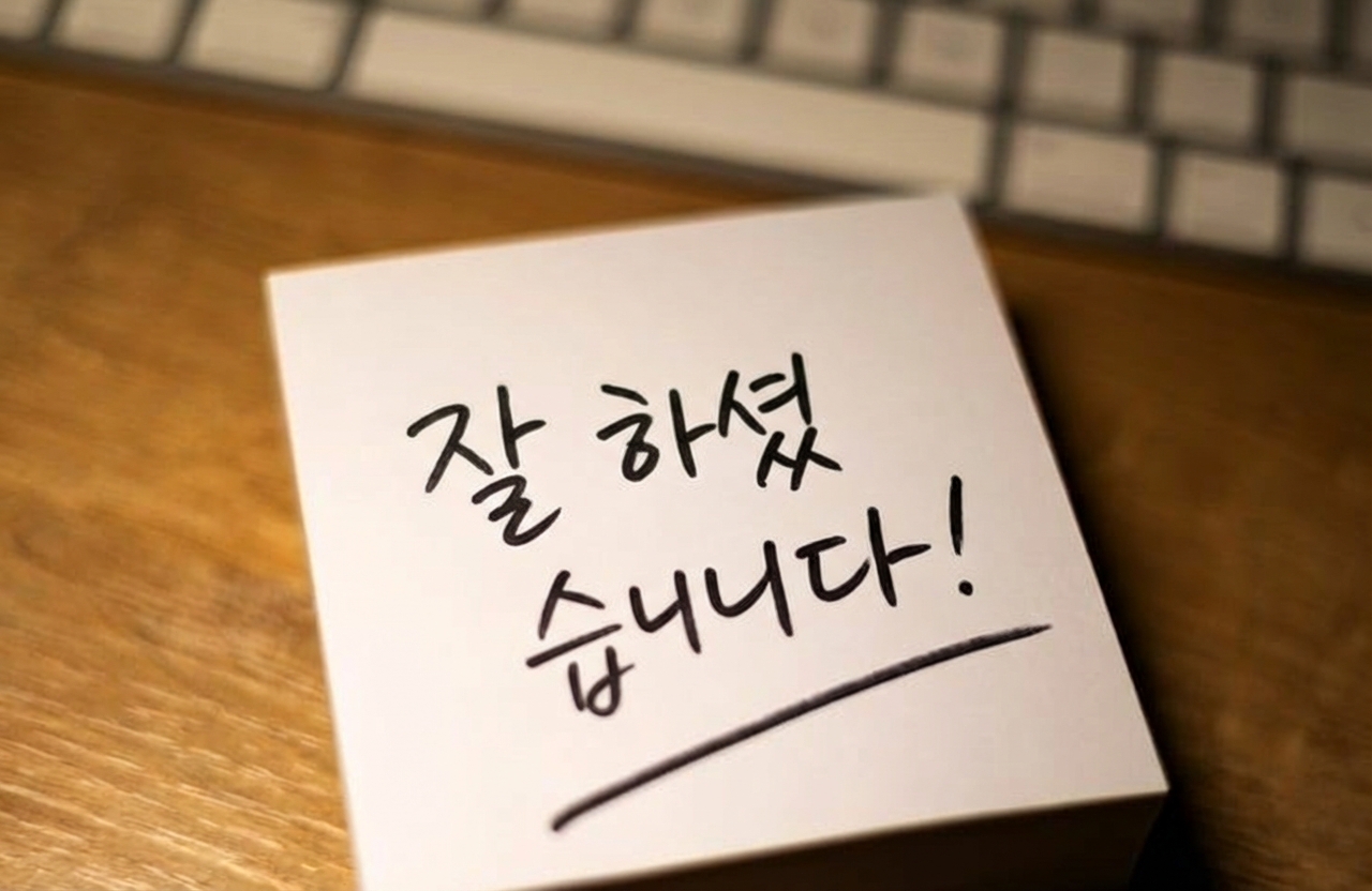 "well done"라고 적힌 카드를 보여주는 이미지