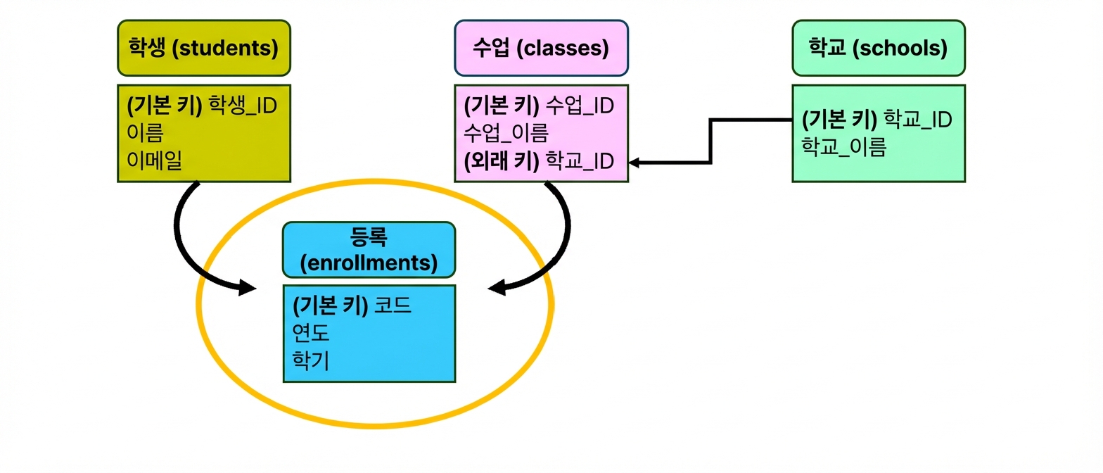 대학 테마 모델, 신규 엔터티 enrollments