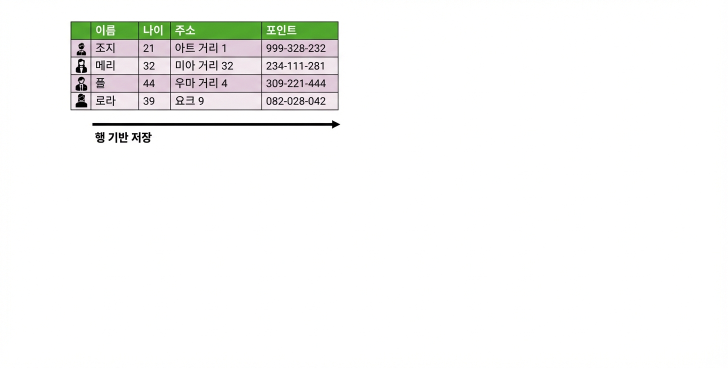 행 기반 저장