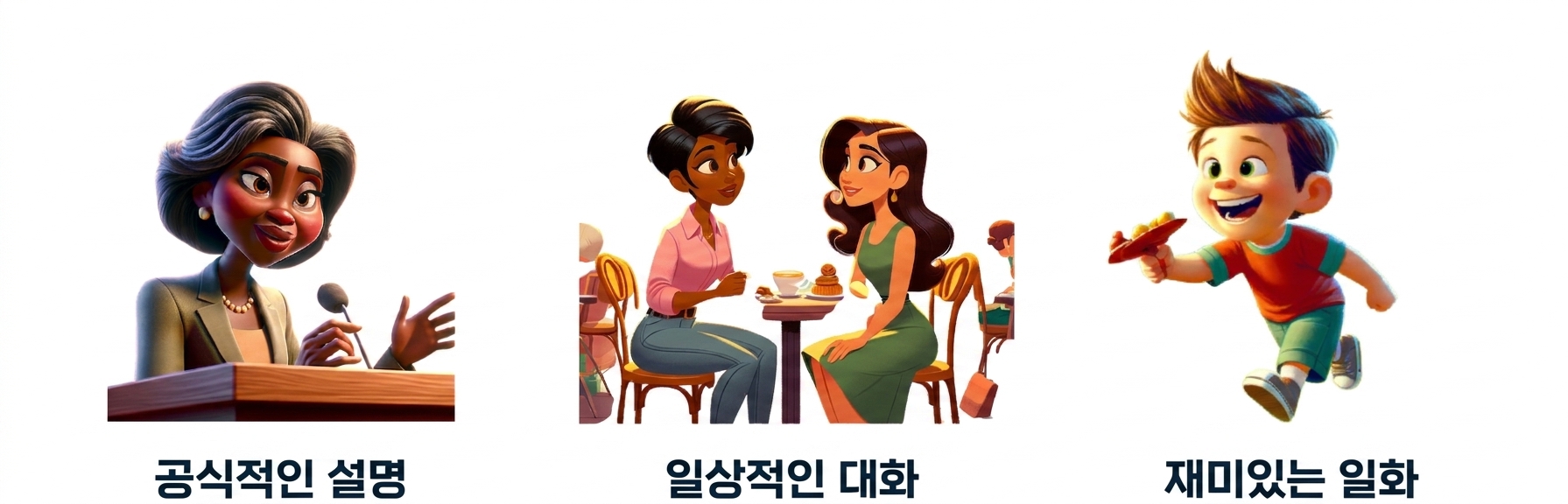 장난스러운 일화를 놀면서 설명하는 아이