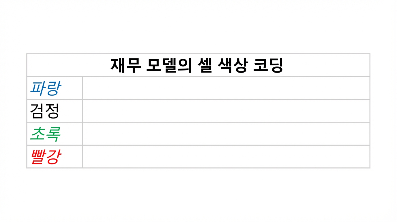 재무 모델 색상 코딩 빈 템플릿