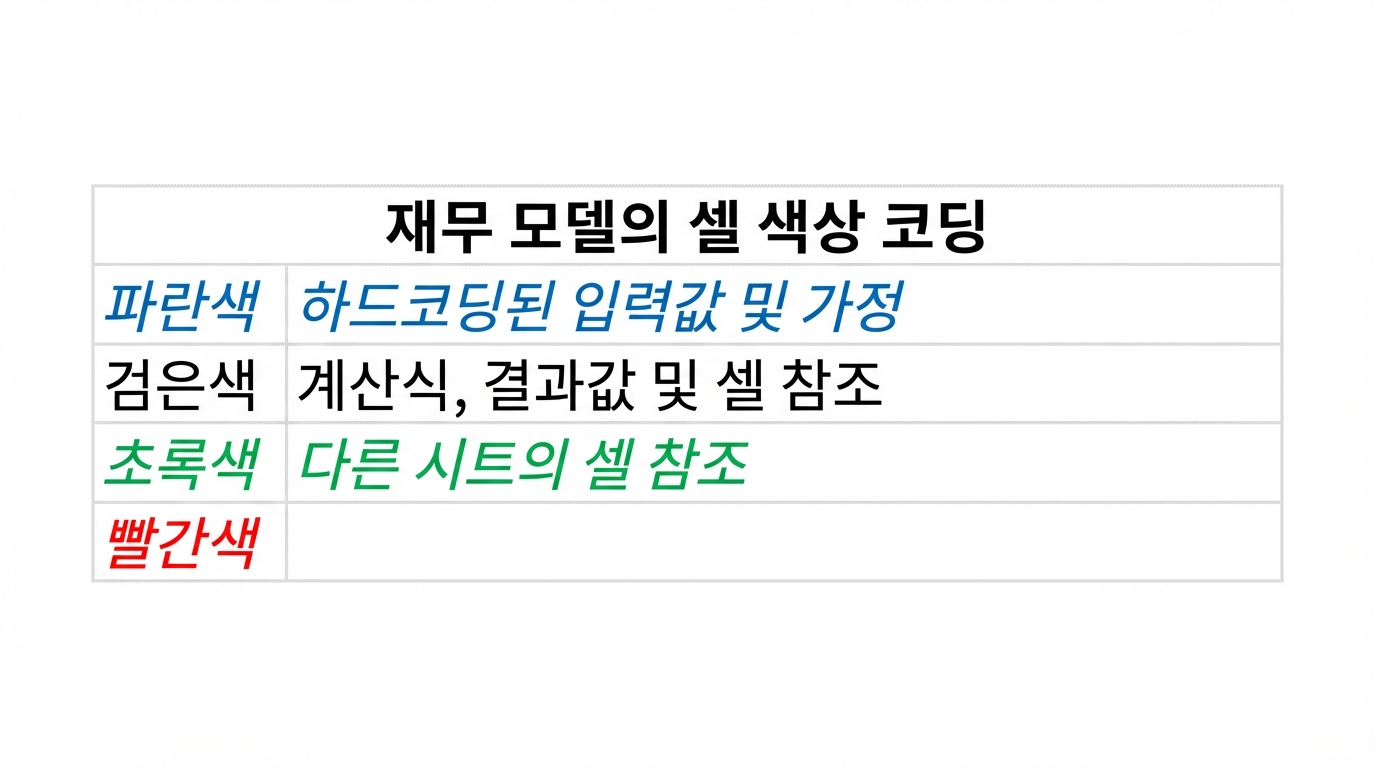 파란색, 검정색, 녹색이 표시된 색상 코딩 다이어그램